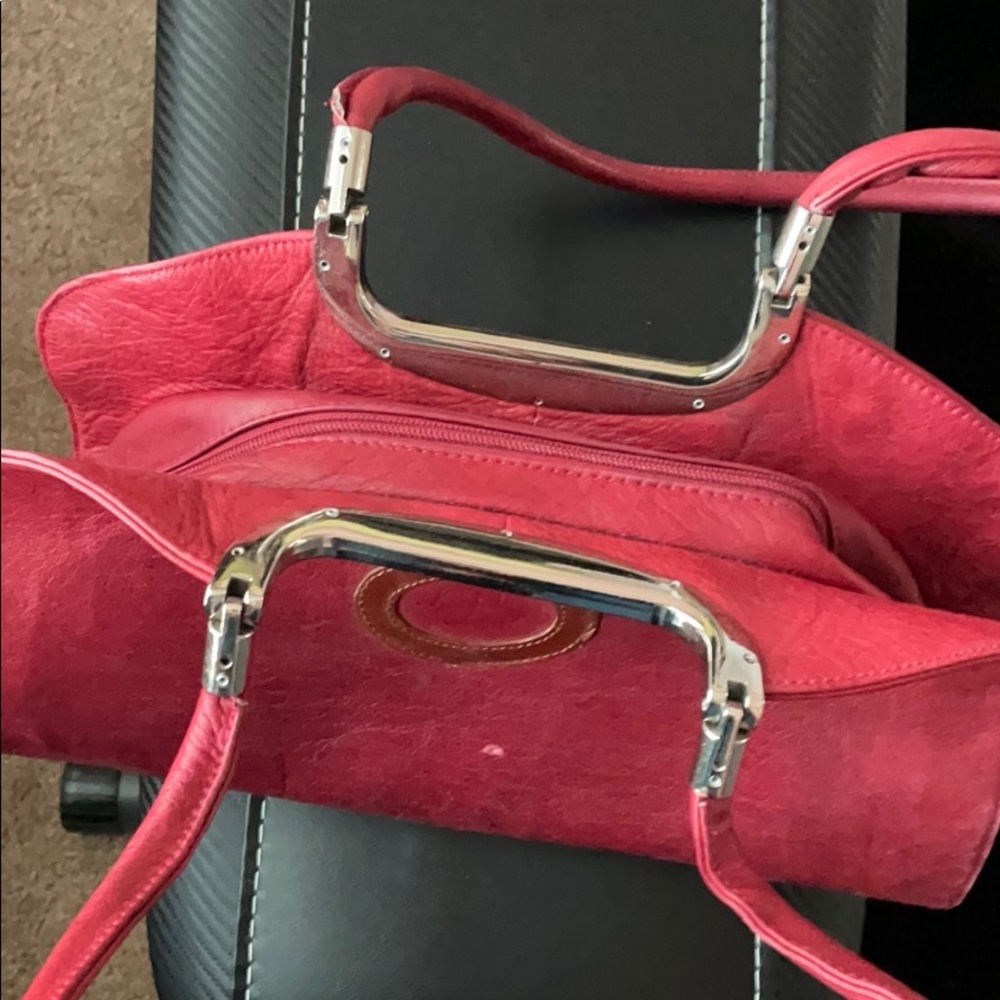 Red Italian leather purse